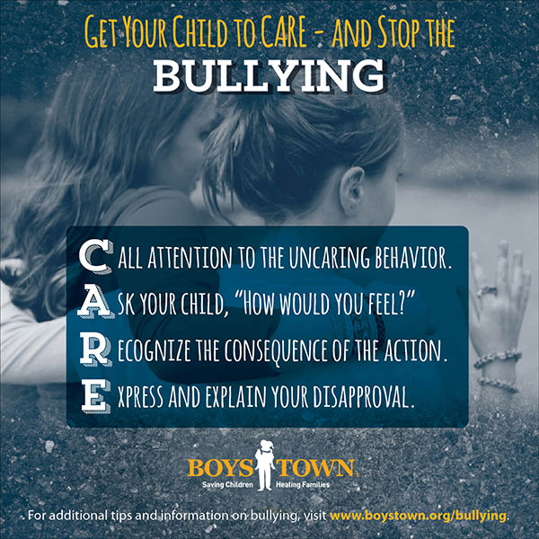 Teach your child to care and stop the bullying