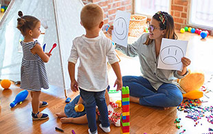 Family laughing