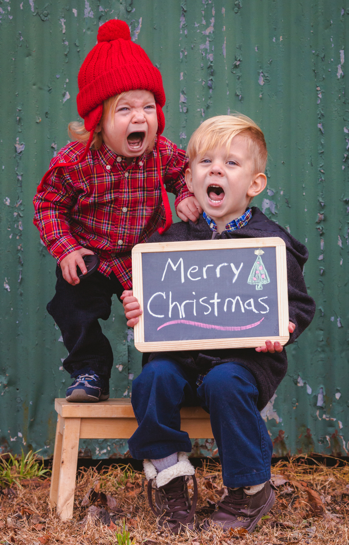 Two sad, screaming toddlers