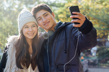 Couple taking a selfie