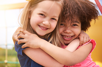Children huugging