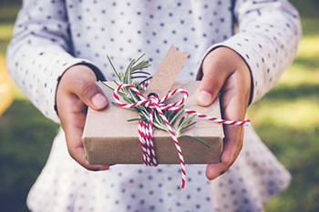 Child offering gift