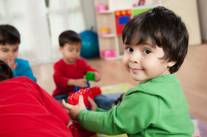Child playing with toys