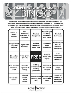 Free Olympics Bingo Cards