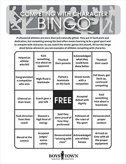 Free Olympics Bingo Cards