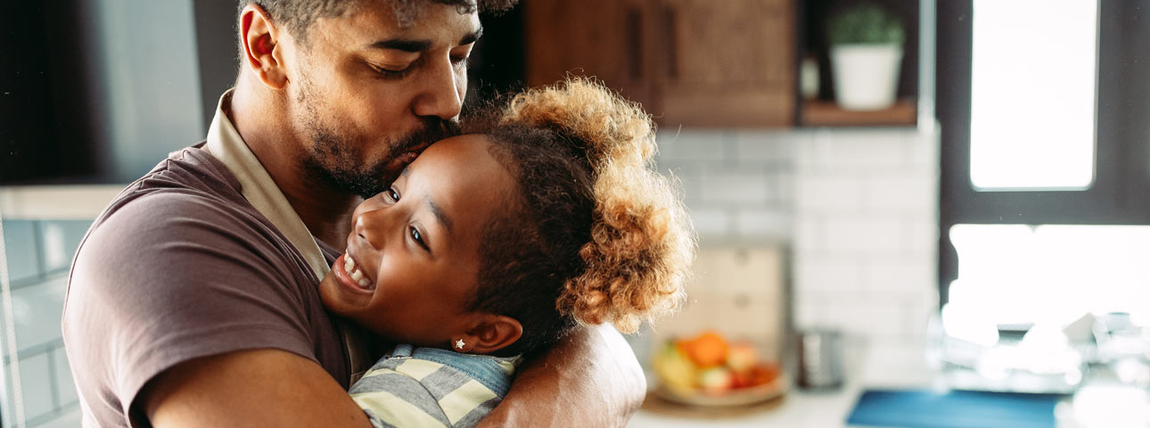 Father and Daughter Happily hugging