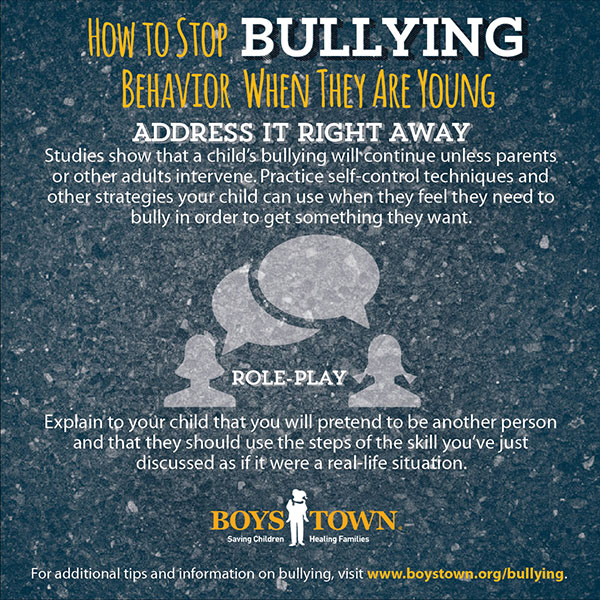 How to stop bullying behavior when they are young